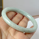 58.5mm A-Grade Natural Sage Green Jadeite Traditional Round Bangle No. 152172