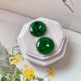 20cts A-Grade Natural Imperial Floral Jadeite Donut Pair No. 180406