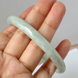 58.5mm A-Grade Natural Sage Green Jadeite Traditional Round Bangle No. 152172