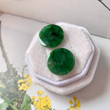 20cts A-Grade Natural Imperial Floral Jadeite Donut Pair No. 180406