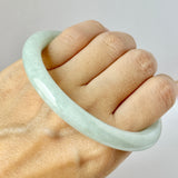 58.5mm A-Grade Natural Sage Green Jadeite Traditional Round Bangle No. 152172