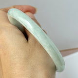 58.5mm A-Grade Natural Sage Green Jadeite Traditional Round Bangle No. 152172