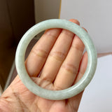 58.5mm A-Grade Natural Sage Green Jadeite Traditional Round Bangle No. 152172