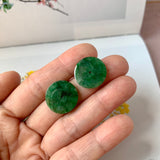 20cts A-Grade Natural Imperial Floral Jadeite Donut Pair No. 180406