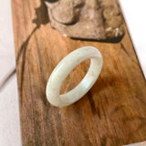 19.6mm A-Grade Natural Light Greyish Green Jadeite Ring Band No. 161481