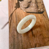 19.6mm A-Grade Natural Light Greyish Green Jadeite Ring Band No. 161481