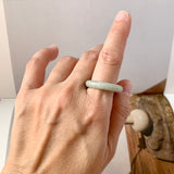 19.6mm A-Grade Natural Light Greyish Green Jadeite Ring Band No. 161481