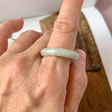 19.6mm A-Grade Natural Light Greyish Green Jadeite Ring Band No. 161481