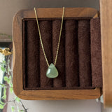 Icy A-Grade Natural Light Blue Yellow Jadeite Almond Bean Pendant No.172907