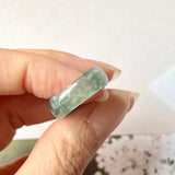 15mm A-Grade Natural Teal Jadeite Cloop Ring Band No.162366