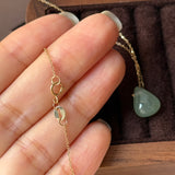 Icy A-Grade Natural Light Blue Yellow Jadeite Almond Bean Pendant No.172907