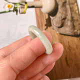 19.6mm A-Grade Natural Light Greyish Green Jadeite Ring Band No. 161481