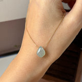 SOLD OUT: Icy A-Grade Natural Light Blue Jadeite Diamond Bean Pendant No.172908