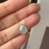 SOLD OUT: Icy A-Grade Natural Light Blue Jadeite Diamond Bean Pendant No.172908