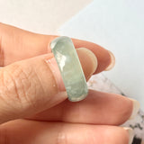 SOLD OUT: 16.2mm A-Grade Natural Teal Jadeite Cloop Ring Band No.162365