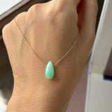 A-Grade Natural Moss On Snow Jadeite Waterdrop Bean Pendant No.172909