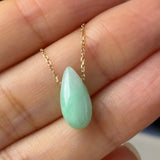 A-Grade Natural Moss On Snow Jadeite Waterdrop Bean Pendant No.172909
