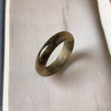 19mm A-Grade Natural Yellow Black Jadeite Ring Band No. 161763