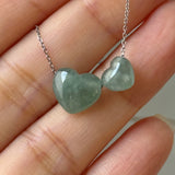 A-Grade Natural Bluish Green Jadeite Heart Bean Pendants No.172911