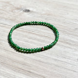 3mm Icy A-Grade Natural Green Jadeite Bracelet No.190464
