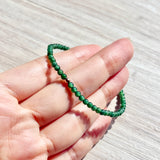 3mm Icy A-Grade Natural Green Jadeite Bracelet No.190464