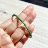 3mm Icy A-Grade Natural Green Jadeite Bracelet No.190464