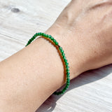 3mm Icy A-Grade Natural Green Jadeite Bracelet No.190464