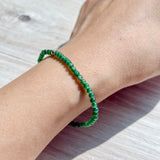 3mm Icy A-Grade Natural Green Jadeite Bracelet No.190464