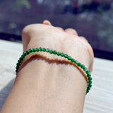 3mm Icy A-Grade Natural Green Jadeite Bracelet No.190464