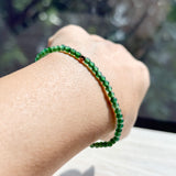 3mm Icy A-Grade Natural Green Jadeite Bracelet No.190464
