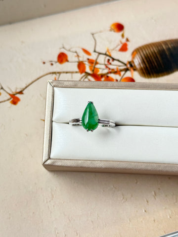 Custom Balance - 1.90ct A-Grade Natural Imperial Green Jadeite Pear Shaped Piece No.130265