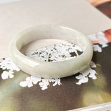 55.5mm A-Grade Natural Jadeite Modern Oval Bangle No.151544
