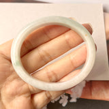 55.5mm A-Grade Natural Jadeite Modern Oval Bangle No.151544