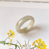 19mm A-Grade Natural Light Yellow Jadeite Ring Band No. 161768