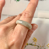 19mm A-Grade Natural Light Yellow Jadeite Ring Band No. 161768