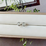 Icy A-Grade Natural White Jadeite MINI.malist Stud Earrings No. 180766