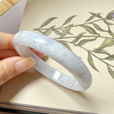 54.3mm A-Grade Natural Lavender Jadeite Modern Round Bangle No. 152056