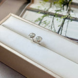 Icy A-Grade Natural White Jadeite MINI.malist Stud Earrings No. 180766