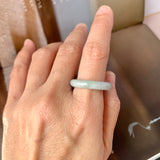 19.2mm A-Grade Natural Grey Jadeite Ring Band No. 161769