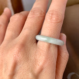 19.2mm A-Grade Natural Grey Jadeite Ring Band No. 161769