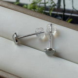 Icy A-Grade Natural White Jadeite MINI.malist Stud Earrings No. 180766