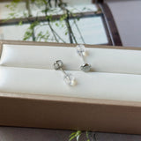 Icy A-Grade Natural White Jadeite MINI.malist Stud Earrings No. 180766
