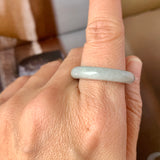 19.2mm A-Grade Natural Grey Jadeite Ring Band No. 161769