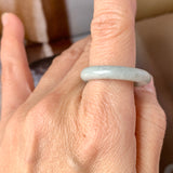 19.2mm A-Grade Natural Grey Jadeite Ring Band No. 161769