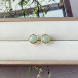 A-Grade Natural Light Green Jadeite MINI.malist Stud Earrings No. 180202