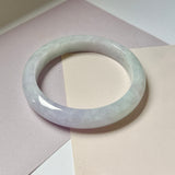 58.5mm A-Grade Natural Lavender Green Jadeite Modern Round Bangle No. 152057