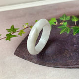 19mm A-Grade Natural White Jadeite Ring Band No. 161785