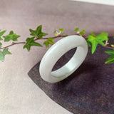 19mm A-Grade Natural White Jadeite Ring Band No. 161785