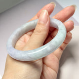 58.5mm A-Grade Natural Lavender Green Jadeite Modern Round Bangle No. 152057