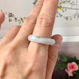 19mm A-Grade Natural White Jadeite Ring Band No. 161785